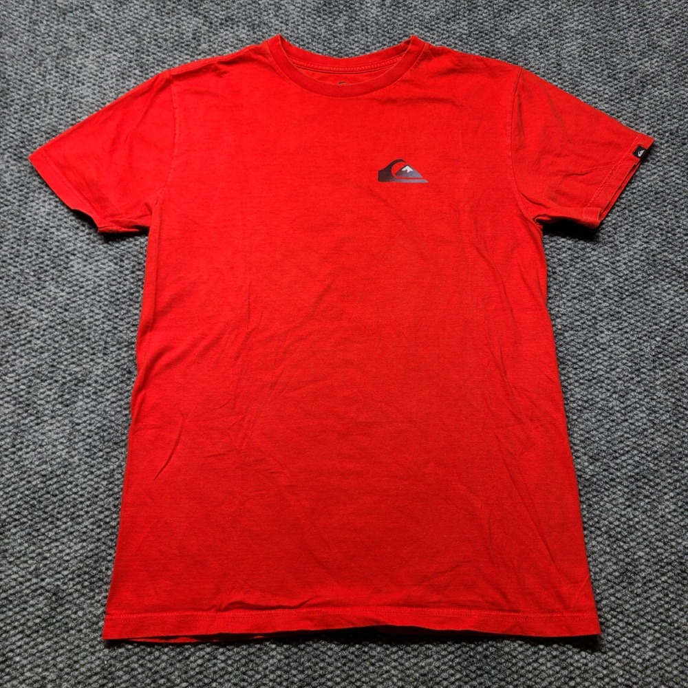 Quiksilver Mens Red Logo Graphic T-Shirt Regular Fit Cotton Short Sleeve Medium